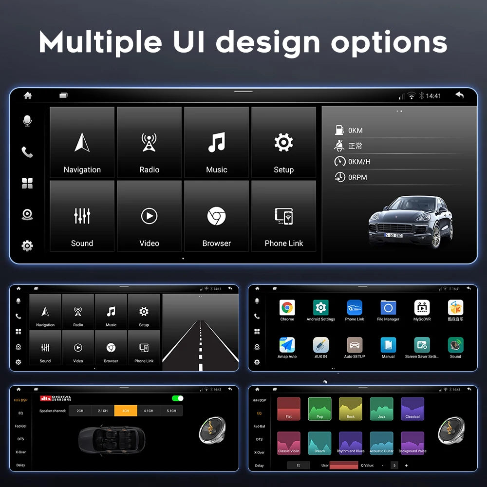 12.3 Inch Android 14 System Car DVD Player Multimedia GPS Navigation Carplay for Porsche Mica Macan