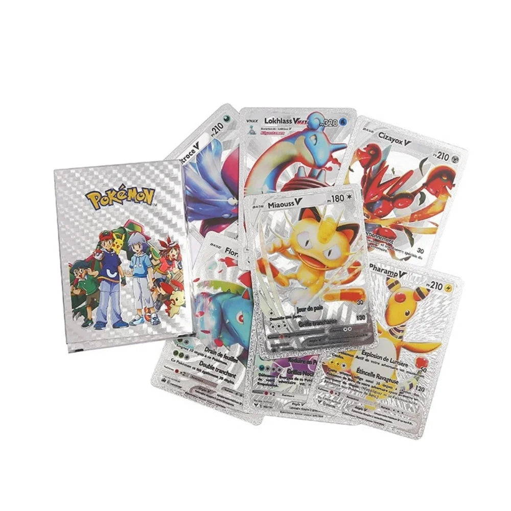 30-165pcs Gold Pokemon Colorful Card Set Black Vmax Vstar Sliver GX Box Pikachu Carta Charizard German French Spanish Game Cards