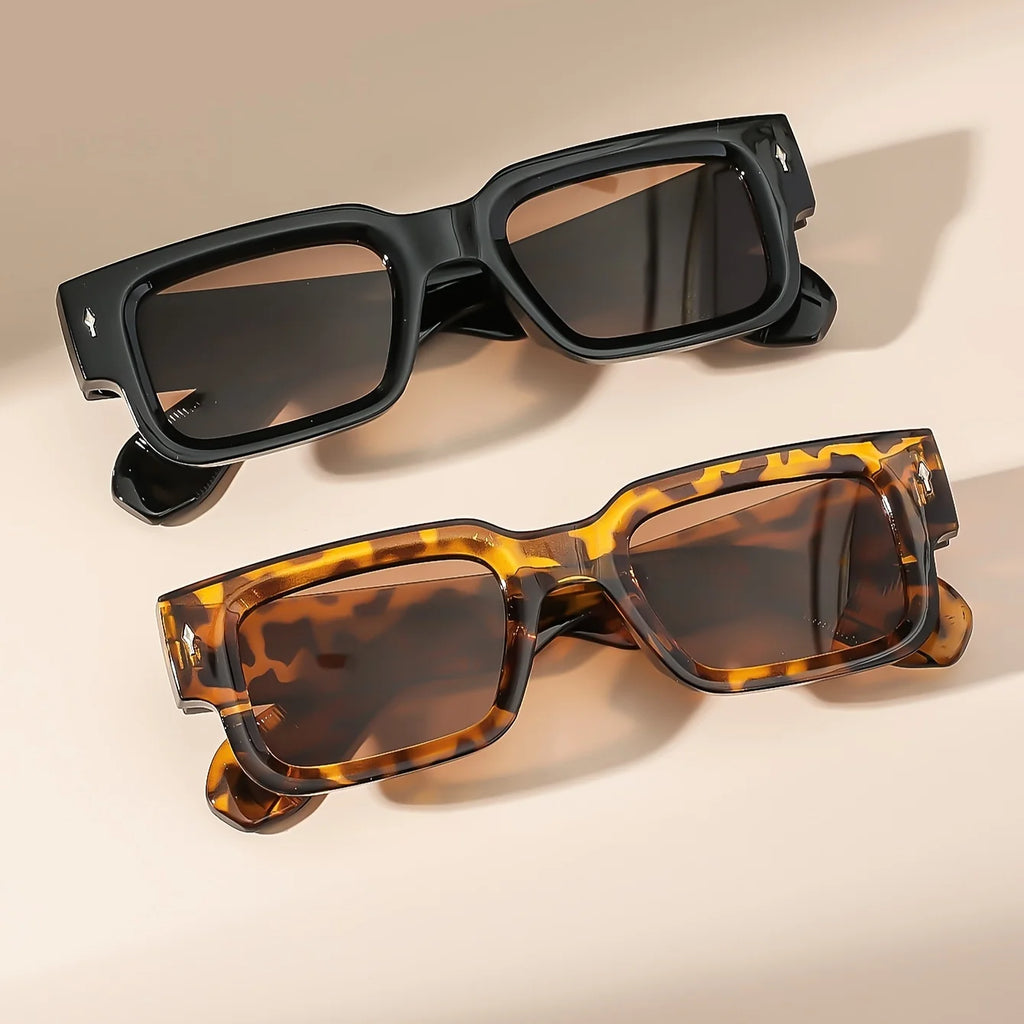 1PC Unisex Retro Square Sunglasses Classic UV Protection Plastic Frame Shades for Outdoor Travel Driving